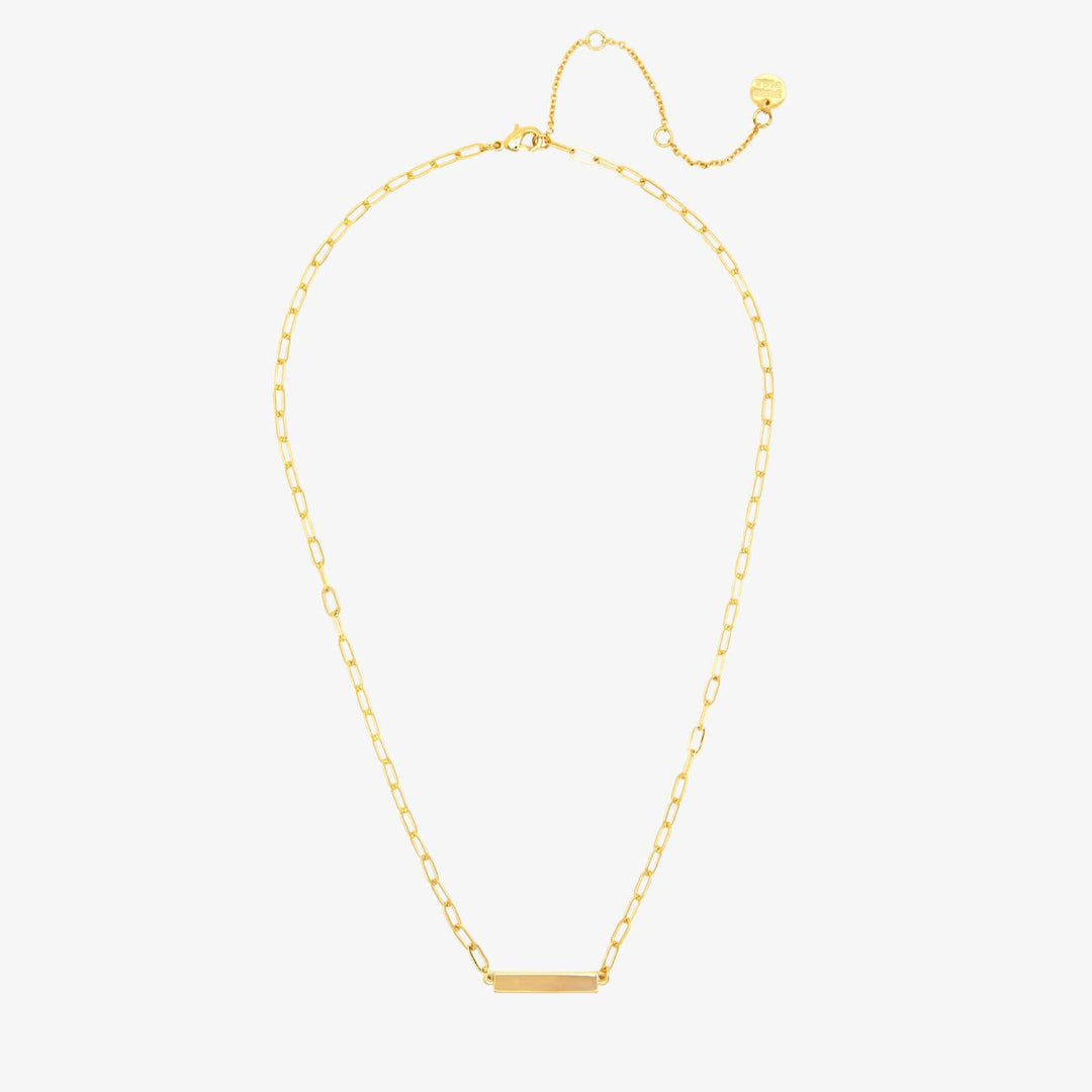 Engravable Paperclip Chain Bar Necklace