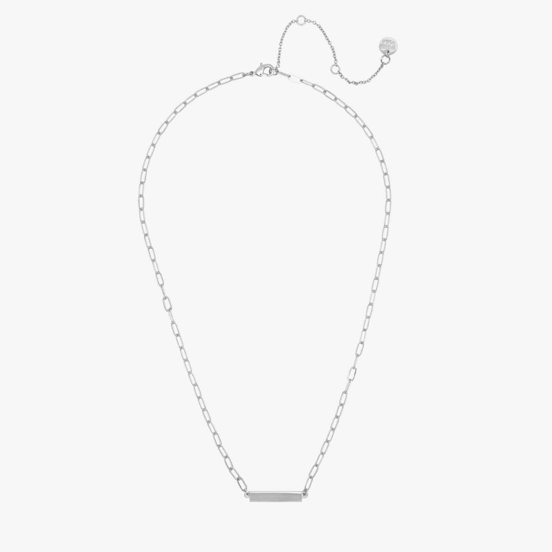 Engravable Paperclip Chain Bar Necklace